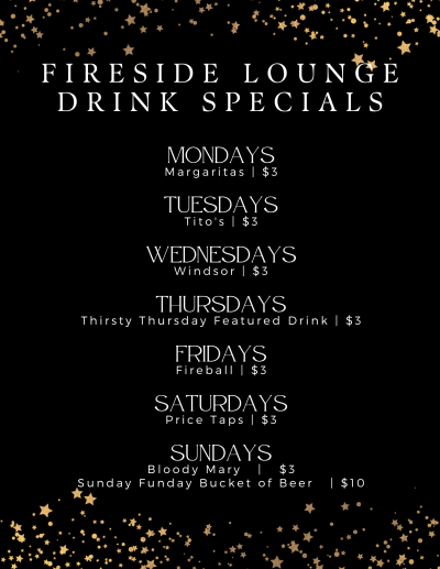 fireside drink specials